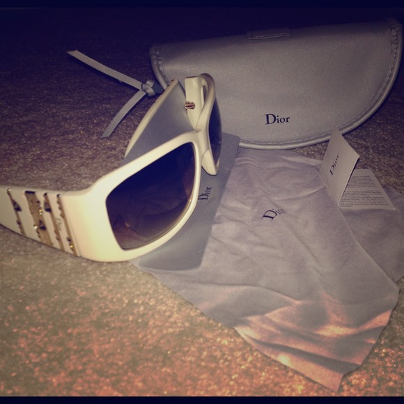 100% Authentic Dior Rain Sunglasses Ivory Frames