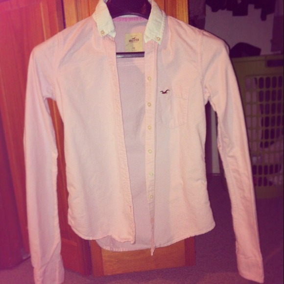 pink hollister button down