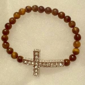 Rhinestone Cross Bracelet