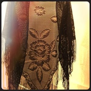 Black lace shawl