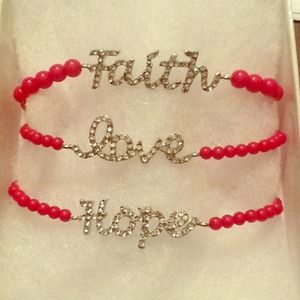 Faith, love, Hope Bracelet Set