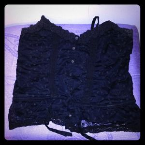 Navy corset-style tank top