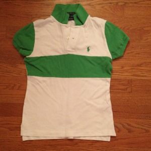 **Sold** Ralph Lauren Stripe Green polo