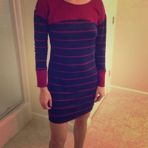 Navy striped dress