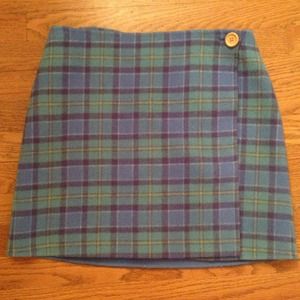 Reversible Lilly Pulitzer plaid and blue skirt