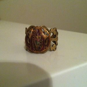 Antique button ring