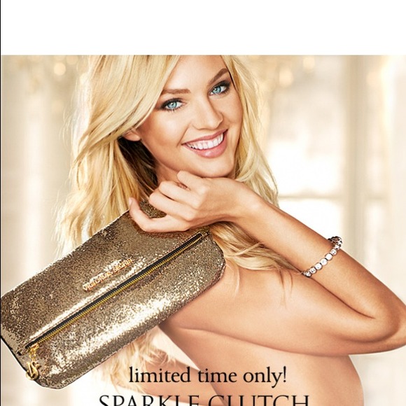 Victoria's Secret gold glitter/sparkle clutch - Picture 4 of 4