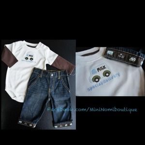 ❤️SOLD❤️gymboree onesie and blue jeans