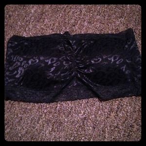 Black Cheetah Print Lace Bandeau.