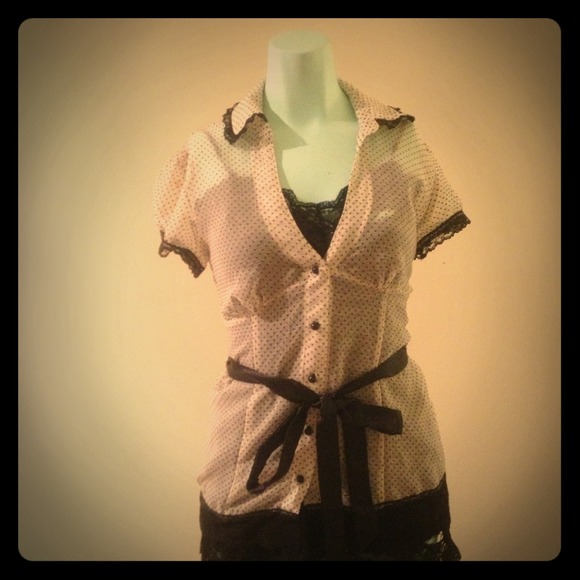 Cream button dress shirt