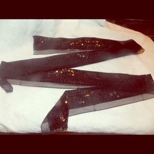 New black sequin belt, sash or headband.