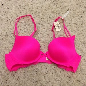 Hot Pink Super Push Up Bra (NWT)