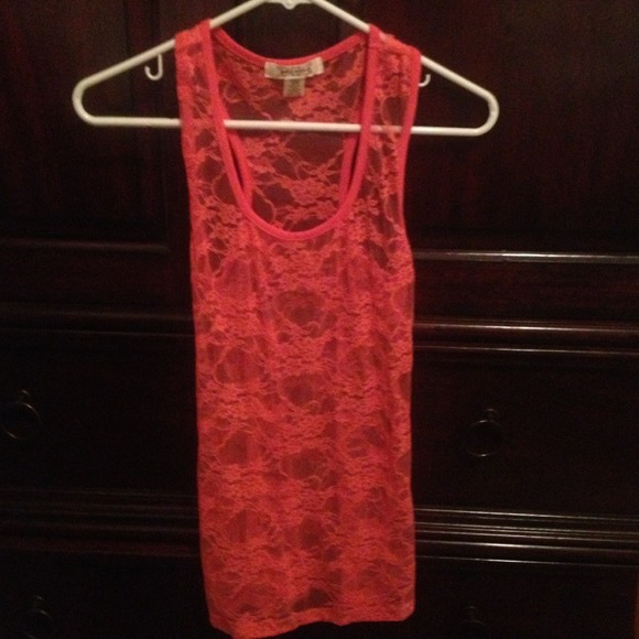 Racer back coral lace tank