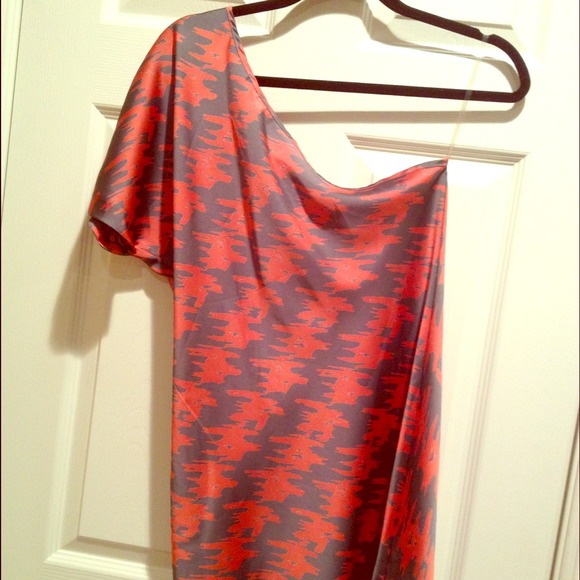 Orange/Gray One shoulder dress - Picture 1 of 1