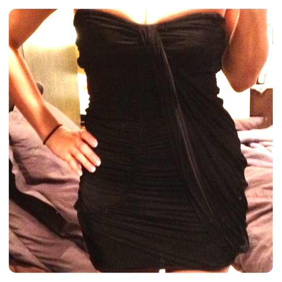Black Tube dress with draping - Picture 1 of 4