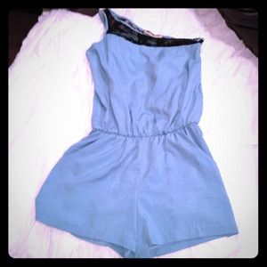 Turquoise one shoulder romper