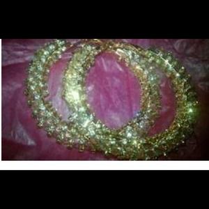 Clear jewel gold hoops!