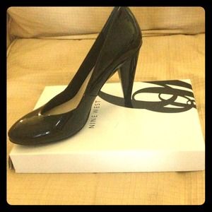 Nine West Black Patten Leather Pumps