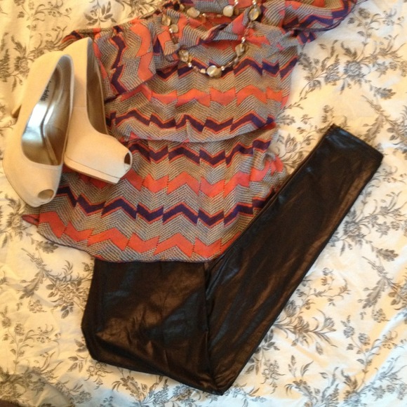 Black Leather-Look Leggings