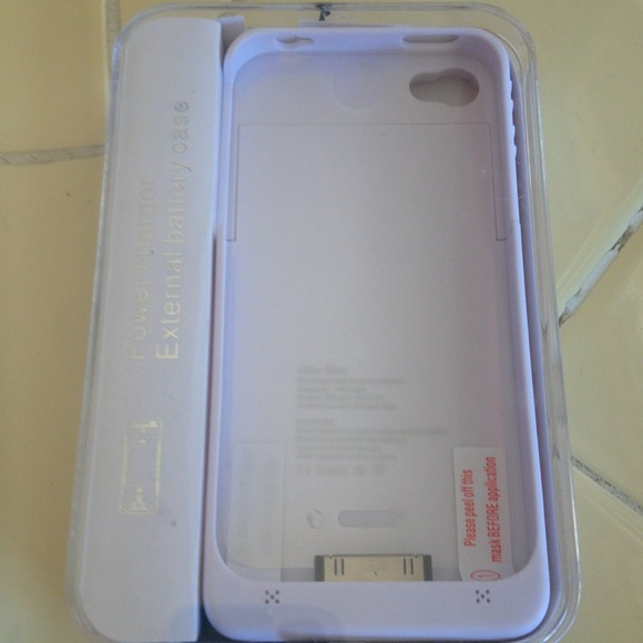 White iPhone 4/4s Battery Case/was $44