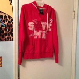 Red Victoria secret pink hoodie