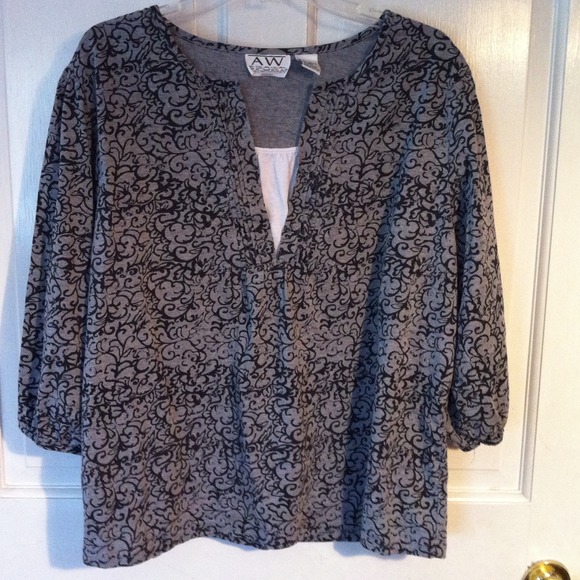 Black and Grey Double layered look top. AW Sport