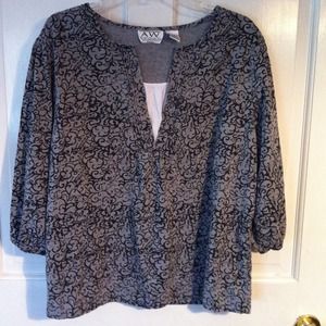 Black and Grey Double layered look top. AW Sport