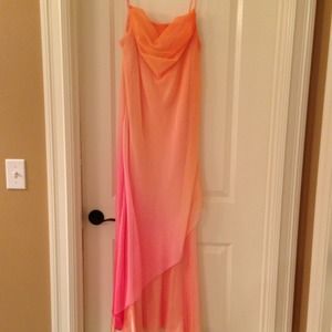 Orange and pink spaghetti strap dress