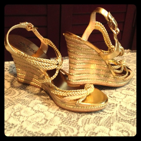 MICHAEL Michael Kors Gold Rope Wedges