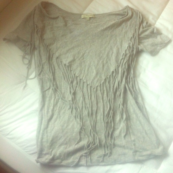 Gray fringe top