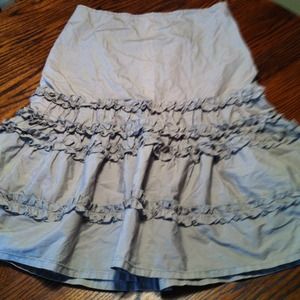 Ann Taylor peasant ruffled khaki skirt