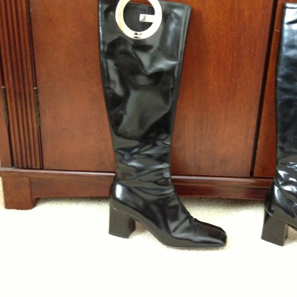 Gucci patent leather boots authentic