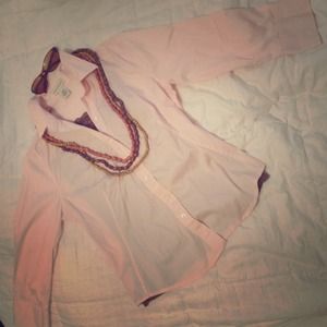 Cuffed 3/4 Lt. Pink Banana Republic Lg Button-down