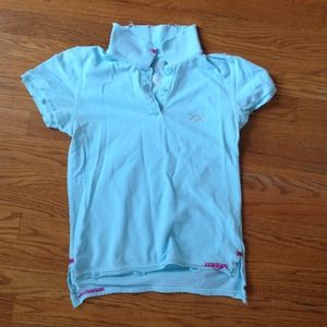 Preppy teal and hot pink Project e polo