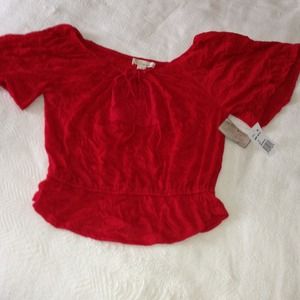 SOLD***NWT : dark coral/red summer top