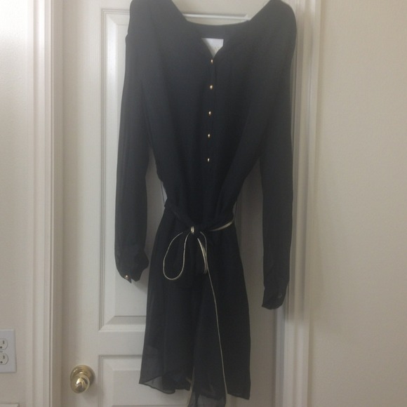 Black sheer dress with lining.