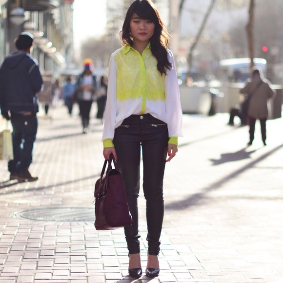 BNWT White Neon Blouse Size XS