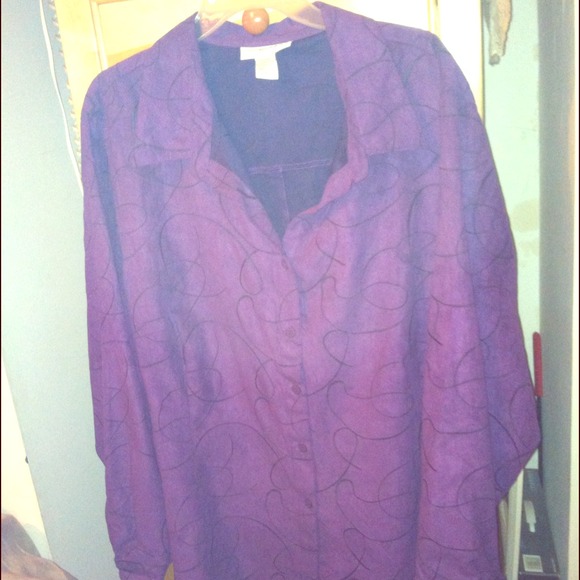 Pretty Purple Blouse Size 3X