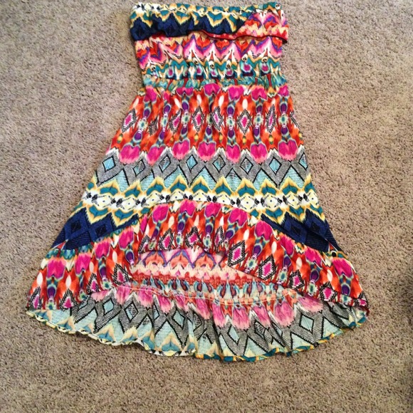 Aztec high low dress