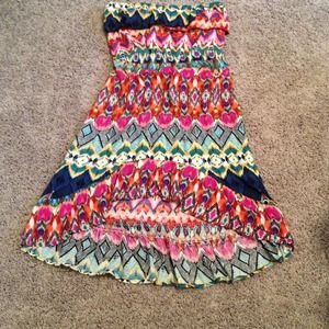 Aztec high low dress