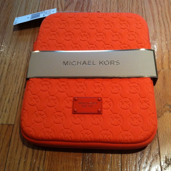 Michael Kors Accessories - NWT Michael Kors orange neoprene iPad case