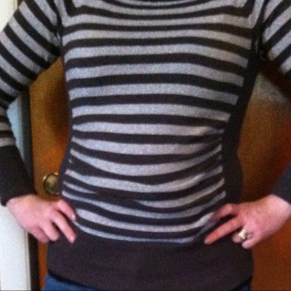 Silver ad Grey striped sweater