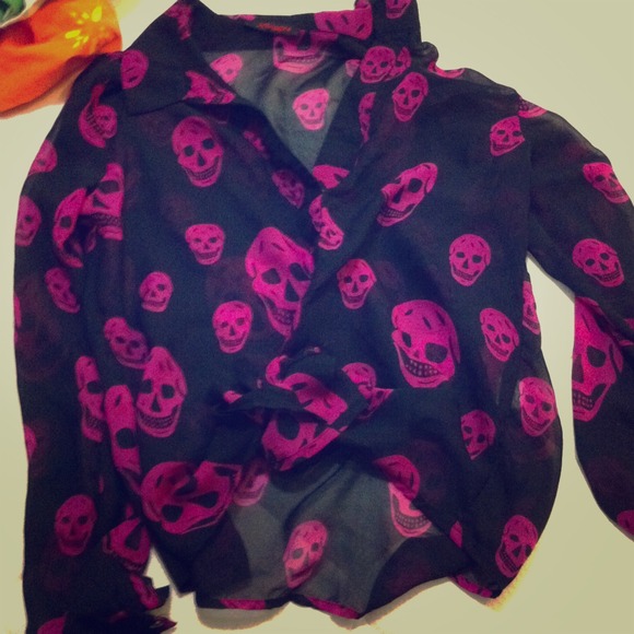 See through skull shirt