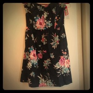 Strapless floral dress
