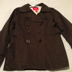 Charcoal peacoat. Medium weight
