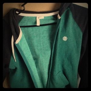 ❌SOLD ELEMENT Green and grey raglan-style hoodie ❌