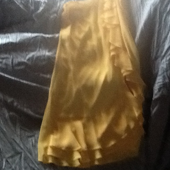 One shoulder yellow dress. Very dressy