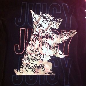 Juicy Couture Black Velour Jacket RARE Dog Glitter