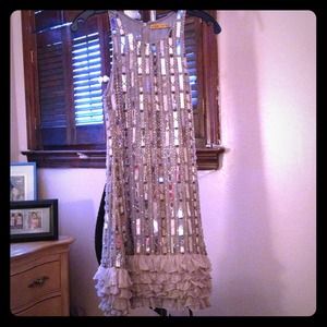 Alice & Olivia Beaded Allison Ruffle Dress