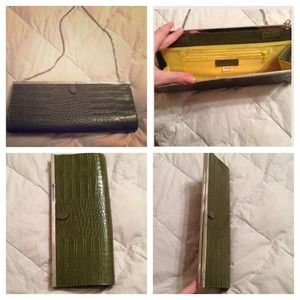 PRICE REDUCED!!!!    Sexy army green clutch! ALDO